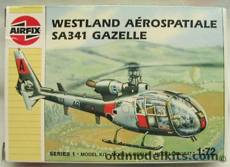 Airfix 1/72 Westland Aerospatiale Sa-341 Gazelle - UK Army or RAF Shawbury - BAGGED, 1059 plastic model kit